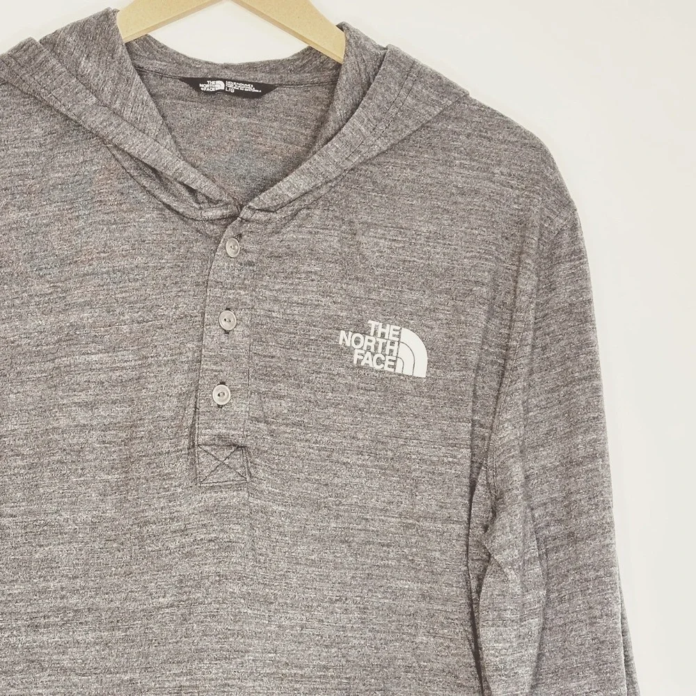 The North Face Hoodie Mens Large Grey Henley Pullover